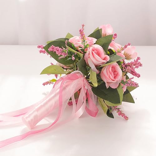 Miniatura 5 de Ochine Ramos de novia y dama de honor, ramo de flores de seda para boda, dama de honor, decoración del día de San Valentín