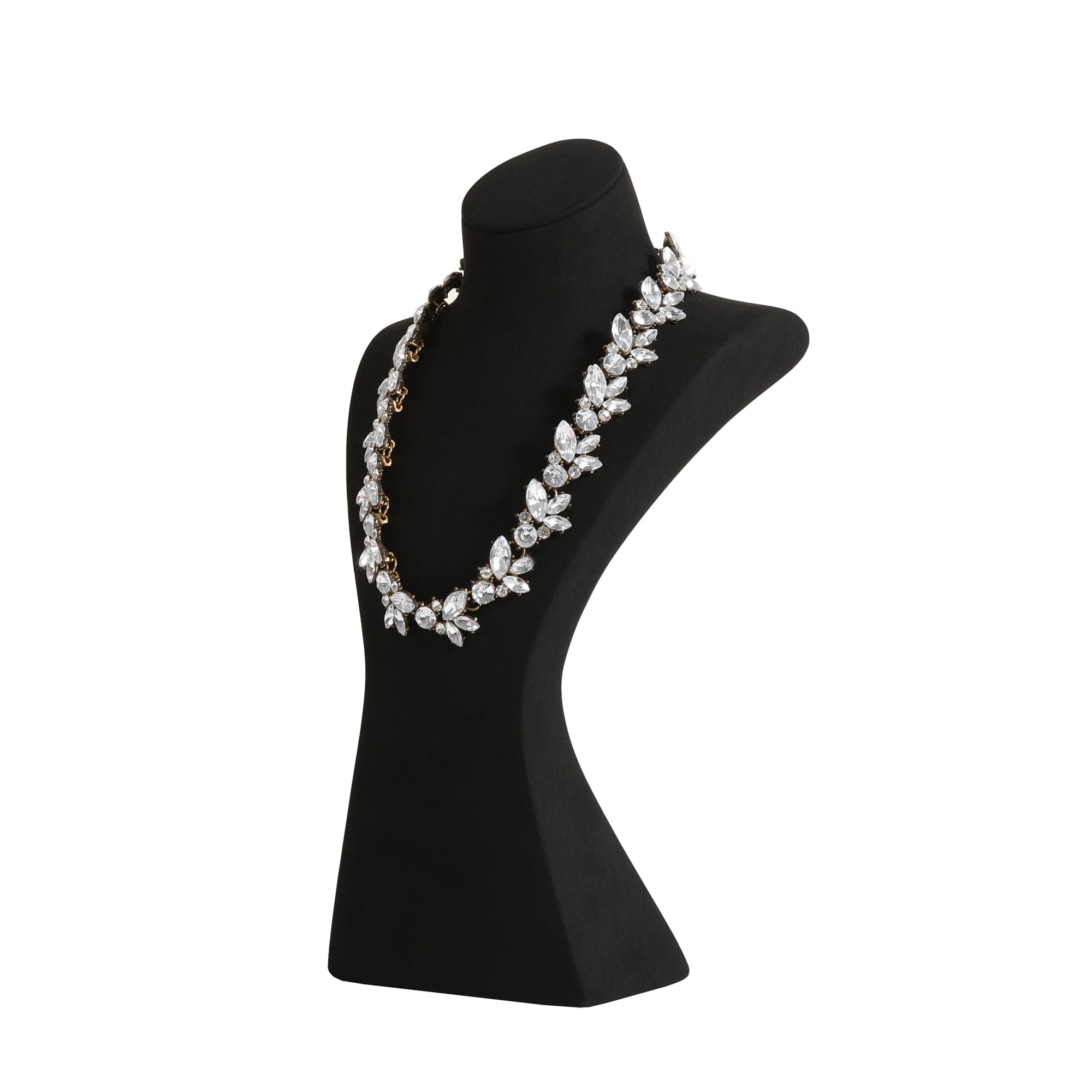 GemeShou Black necklace storage stand, Velvet jewelry hanger organizer, mannequin bust for selling, jewelry bust display stands【Black-Large height 30.5cm】