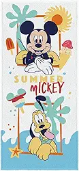 Toalha Felpuda de Banho Estampada Mickey 60 cm x 1,20 m Com 1 peça
