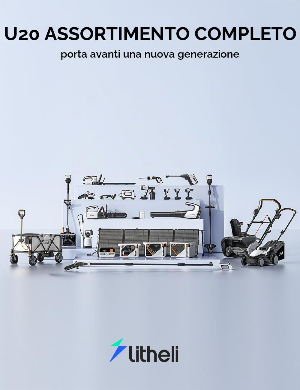 Litheli 20V 2.0AH Batteria di ricambio agli ioni di litio per tutti i dispositivi Litheli,con indicatore LED,per alimentare dispositivi intelligenti.