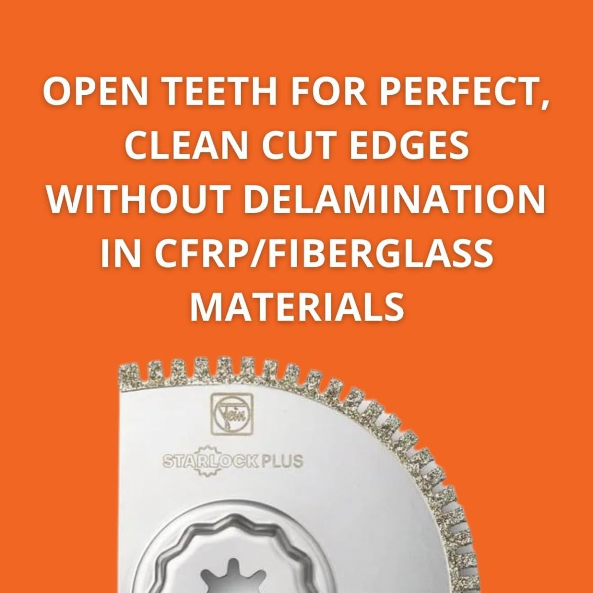 Fein Starlock Plus Diamond Segmented Saw Blade - Precision Cutting for CFRP and Fiberglass, Open Teeth, Extra Thin Version, 3-17/32" Diameter, 3/64" Kerf - 63502188210