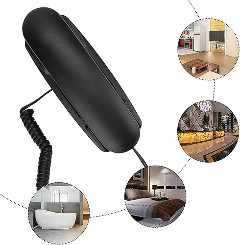 Miniatura 8 de Teléfono fijo de montaje en pared, uso doméstico del hotel sin pantalla, teléfono fijo de escritorio y montaje en pared, teléfonos con cable