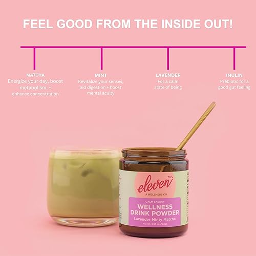 Miniatura 5 de eleven TLC  Mezcla de bebida japonesa matcha matcha premium de lavanda menta  Energía tranquila  L'teanina  Vegano  Apto para dieta cetogénica  21