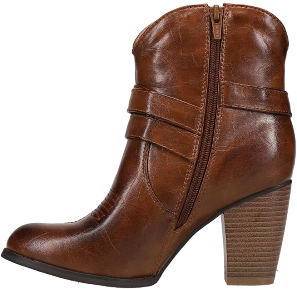 ROPER Womens Maybelle Round Toe Casual Boots Ankle Low Heel 1-2" - Brown - Size 9 B