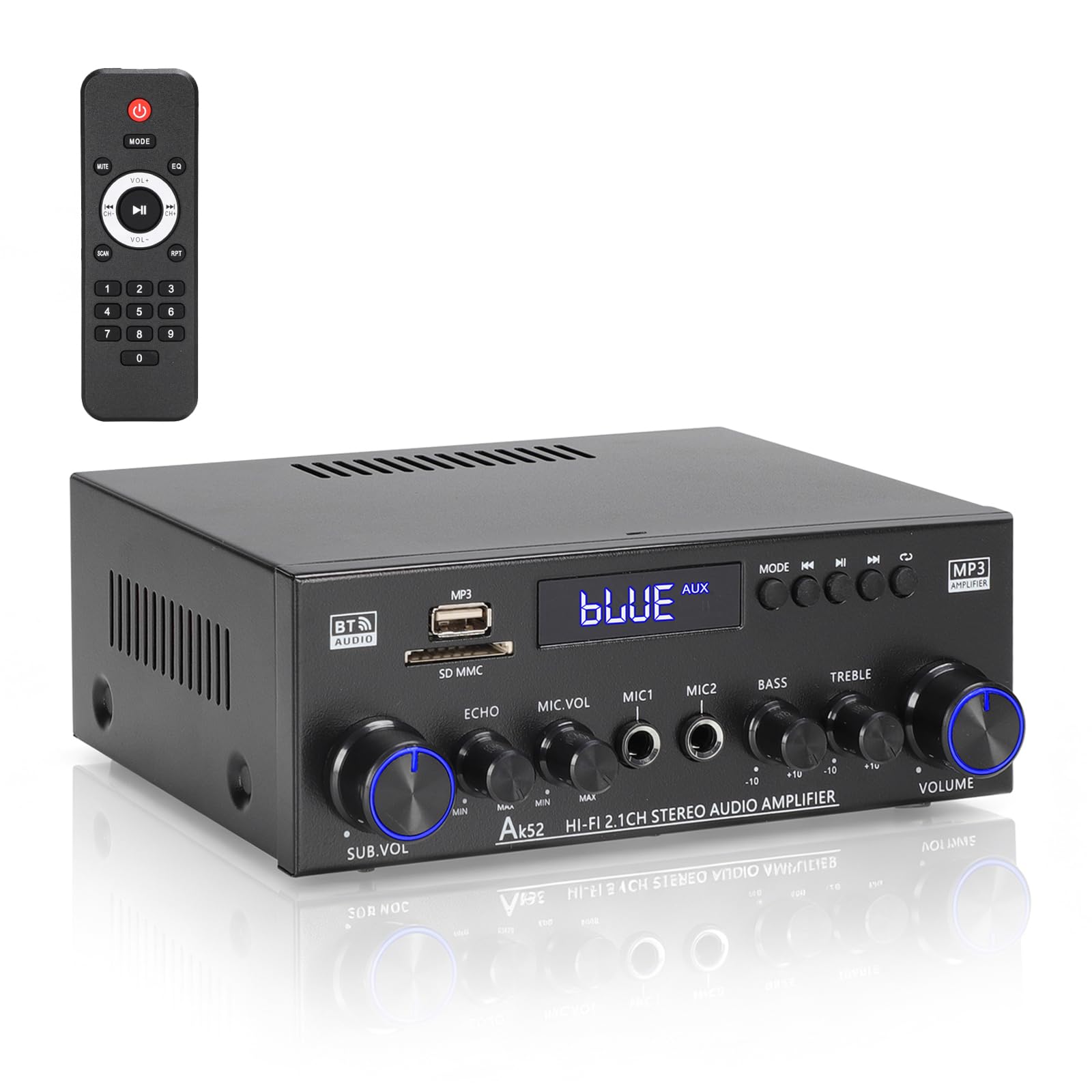 Joengoep AK52Max Home 400W 2.1 Channel Stereo Receivers with Bluetooth 5.0