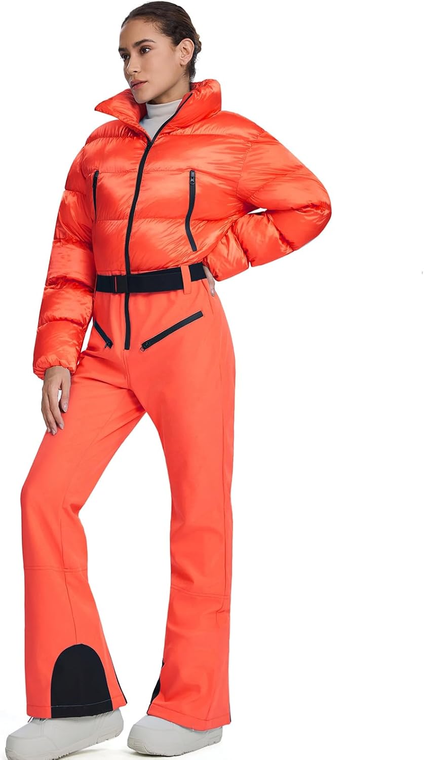 RIUIYELE Women's One Piece Ski Suit Slim Fit Snowsuits Jumpsuits Waterproof Winter Snowboarding Snow Suits - Image 2