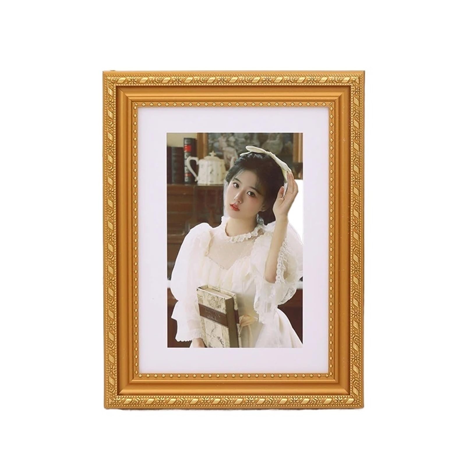 Gold Frame Classic Gold Photo Frames For 6-inch 10-inch And A4 Wedding Pictures Wall Hanging Decor Or Tabletop Display(Color 02,13x18cm 7Inch)