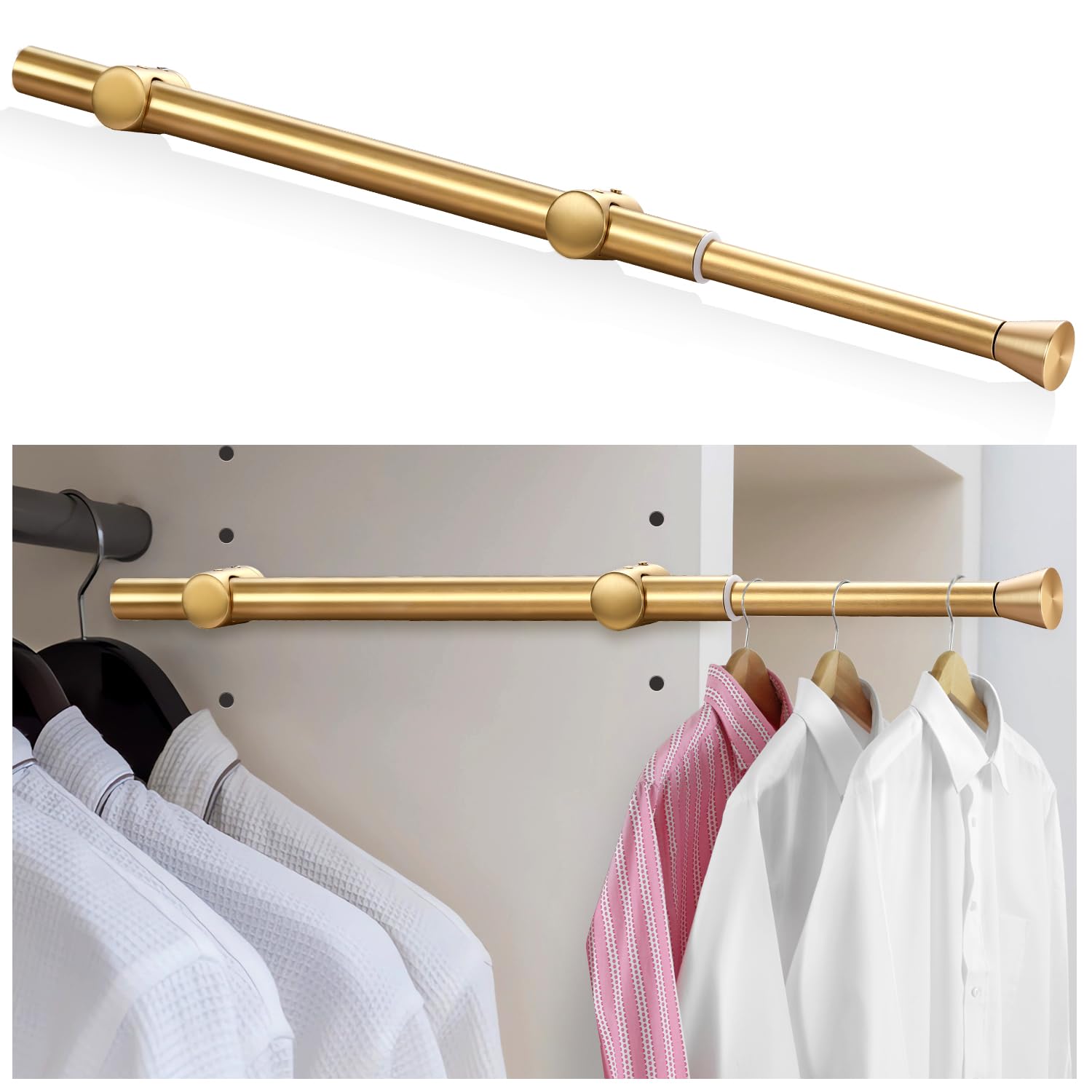 Tringle de valet 30,5 cm coulissante en acier inoxydable réglable pour dressing