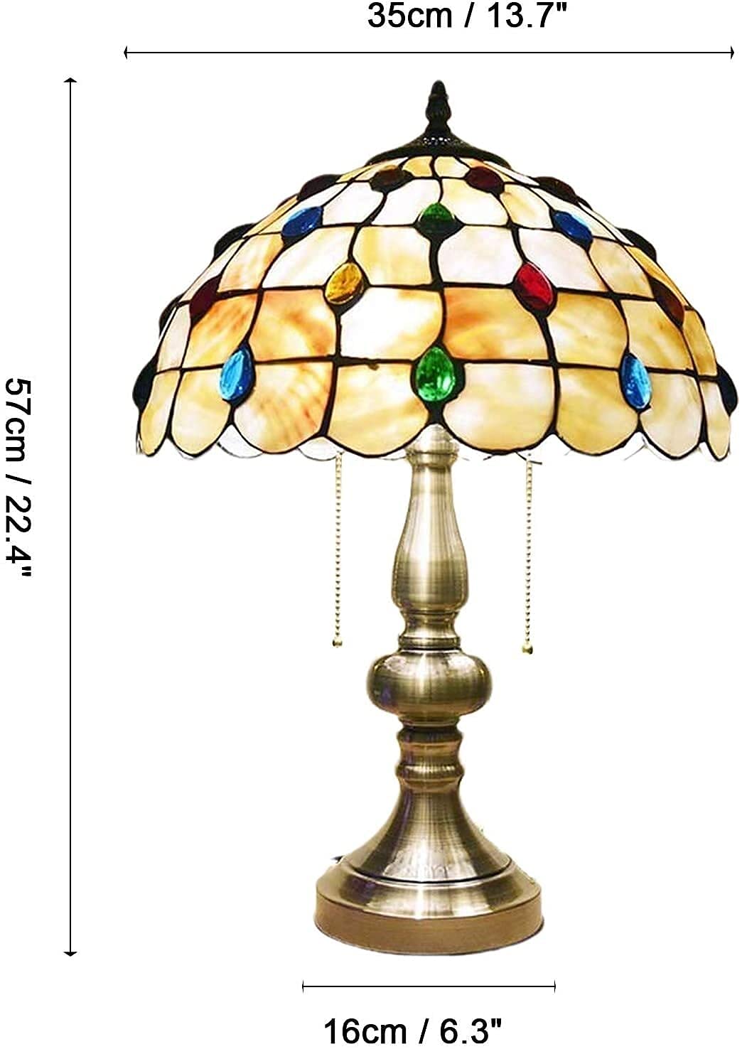 Lampy podłogowe/stołowe Lampa stołowa z abażurem z kryształowym abażurem w stylu śródziemnomorskim do gabinetu, biura, baru domowego, sypialni Dekoracyjne i luksusowe (35,5 cm A)