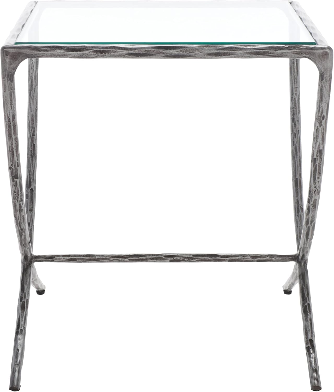 SAFAVIEH Couture Collection Debbie Silver Square Metal Accent Table (Fully Assembled)
