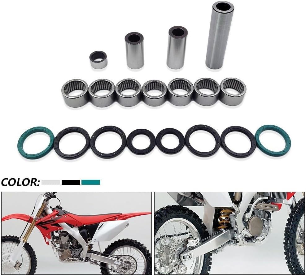 Ось рычагов выхлопной системы. Подходит для мотоциклов CR125 CRF250R CRF250X CRF450X. Соединительный рычаг треугольный рычаг игольчатые подшипники масляные уплотнения втулки вала комплект рычагов выхлопной системы Linkage ARM Kit