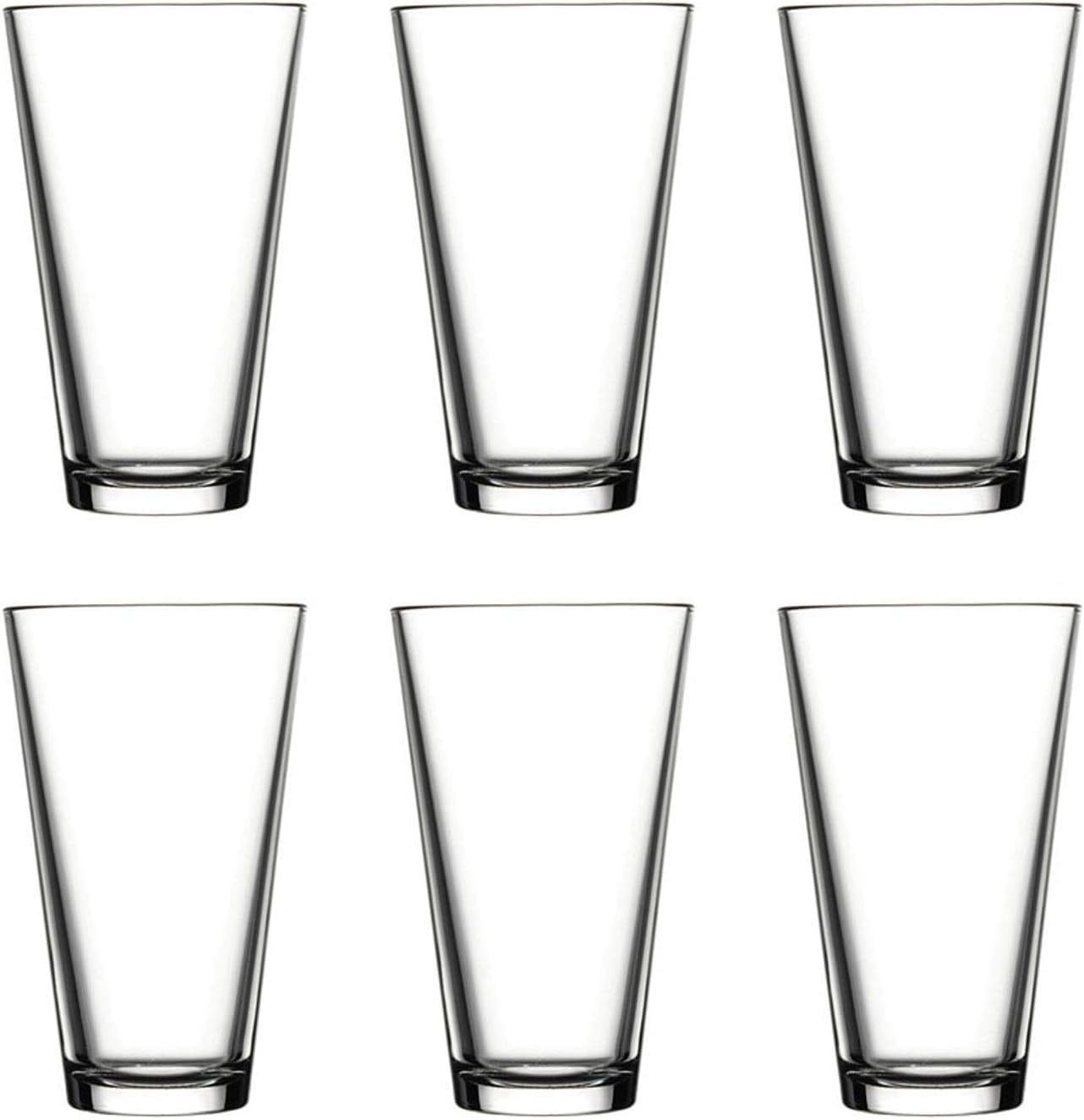 simpa Set of 6 Professional Stackable 360ml Everyday Hi-Ball Tumbler Drinking Glasses Durable Dishwasher Safe.