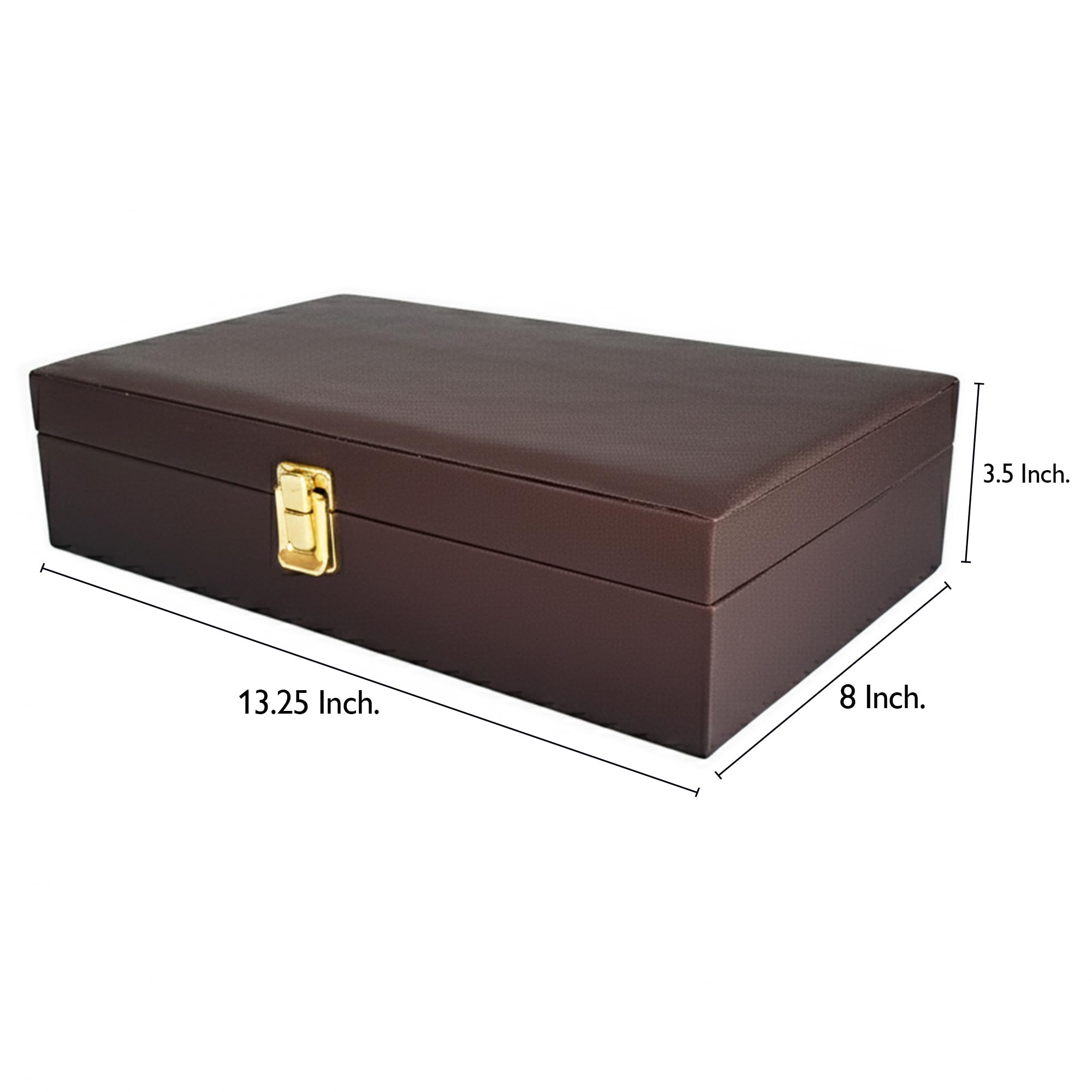 Caja organizadora de relojes unisex de piel sintética MDF con 12 ranuras | Color: marrón