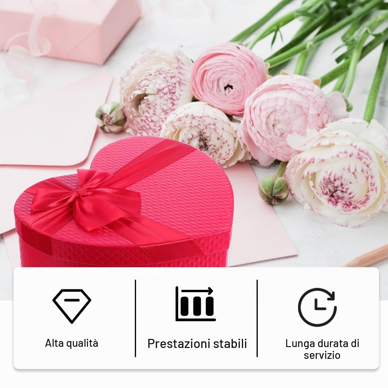 Bestonzon, scatola regalo per matrimonio, compleanno, scatola regalo, (rosso)