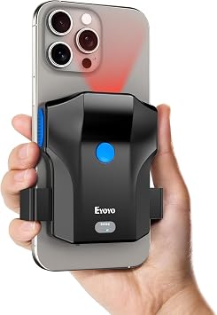 Eyoyo Phone 2D Barcode Scanner Portable Back Clip Bluetooth 1D QR Code Scanner with Battery Level Indicator, Wireless UPC Bar Code Reader Compatible with Android Phone, iPhone for Book Library Store