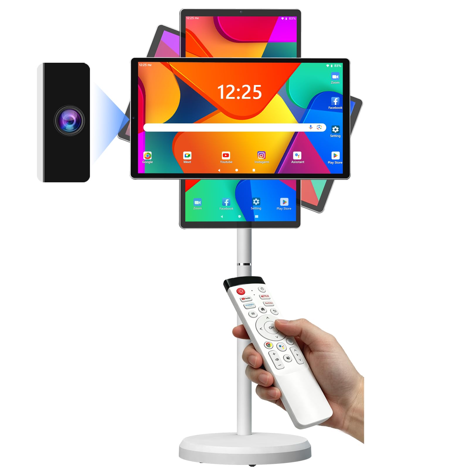 OFD 21.5" Gen2 Portable TV on Wheels,Touchscreen &amp; Rolling Stand,Android 15