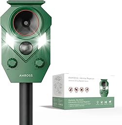 Fox & Cat Repellent for Gardens UK – Rechargeable Ultrasonic Animal Deterrent with Motion Sensor, Solar Powered & Rechargeable with USB-C, No-Spray Humane Protection | IP65 Rated - 2 Years Warranty