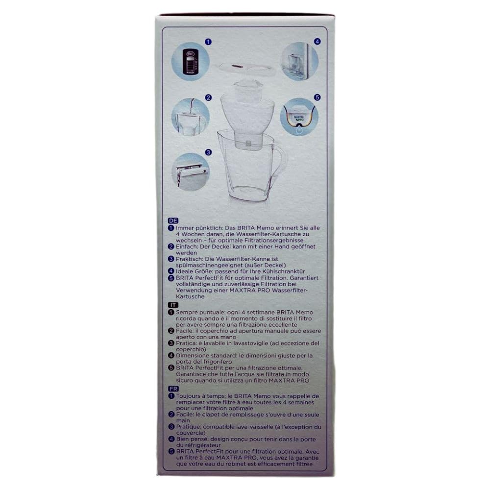 Caraffa Filtrante MARELLA per acqua, Bianco (2.4l) - incl. 1 Filtro MAXTRA PRO per la riduzione di cloro, calcare e impurità + Filtro per acqua MAXTRA PRO All-in-1 Confezione Da 12 Filtri