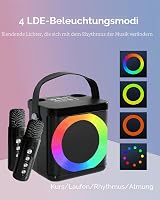 MUMUWIND Bluetooth karaoke gép 2 mikrofonnal LED fényekkel, karaoke box gyerekeknek és felnőtteknek, partira, bulikhoz 5