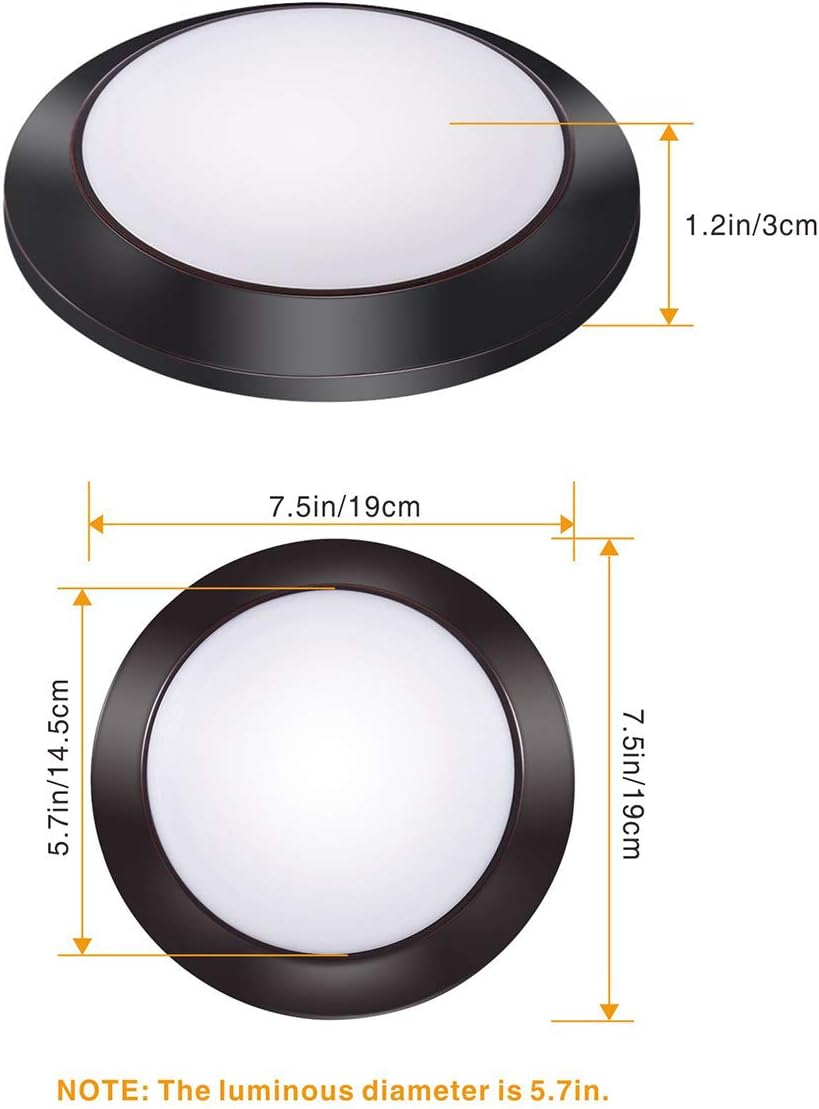 Bеѕt Rеvіеw 4-Pack 7.5 Inch Flush Mount Ceiling Light Fixture, Dimmable, 950LM High Brightness, 15W (90W Equiv.), Warm White, 3000K, Bronze Finish, Ultra-Thin LED Disk Light with ETL FCC Listed Blасk Frіdау - 50% оƒƒ 4-Pack 7.5 Inch Flush Mount Ceiling Light Fixture, Dimmable, 950LM High Brightness, 15W (90W Equiv.), Warm White, 3000K, Bronze Finish, Ultra-Thin LED Disk Light with ETL FCC Listed