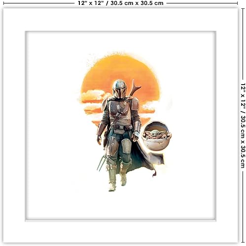 Miniatura 7 de Trends International Gallery Pops Star Wars The Mandalorian - Póster de pared de sol del desierto, 12 x 12 pulgadas, versión enmarcada en blanco
