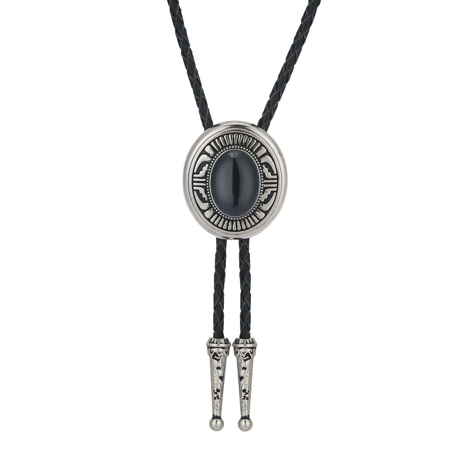 Btilasif Bolo Tie Brown for Men, Scorpion Luminous Stone Cowboy Tie Western Leather Necktie Necklace for Women
