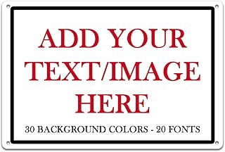 Custom Signs Outdoor Metal Aluminum Rust-Proof Sign - 12 x 8 Personalized Entrance Signs, Garden Signs, Hazard Signs, Intersection Signs, Parking Signs, Decorative Signs (Black Text Box)