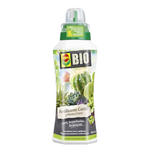 COMPO Bio Huerto Urbano Fertilizante para cactus, plantas crasas y suculentas, Fertilizante líquido con extra de potasio, 500 ml