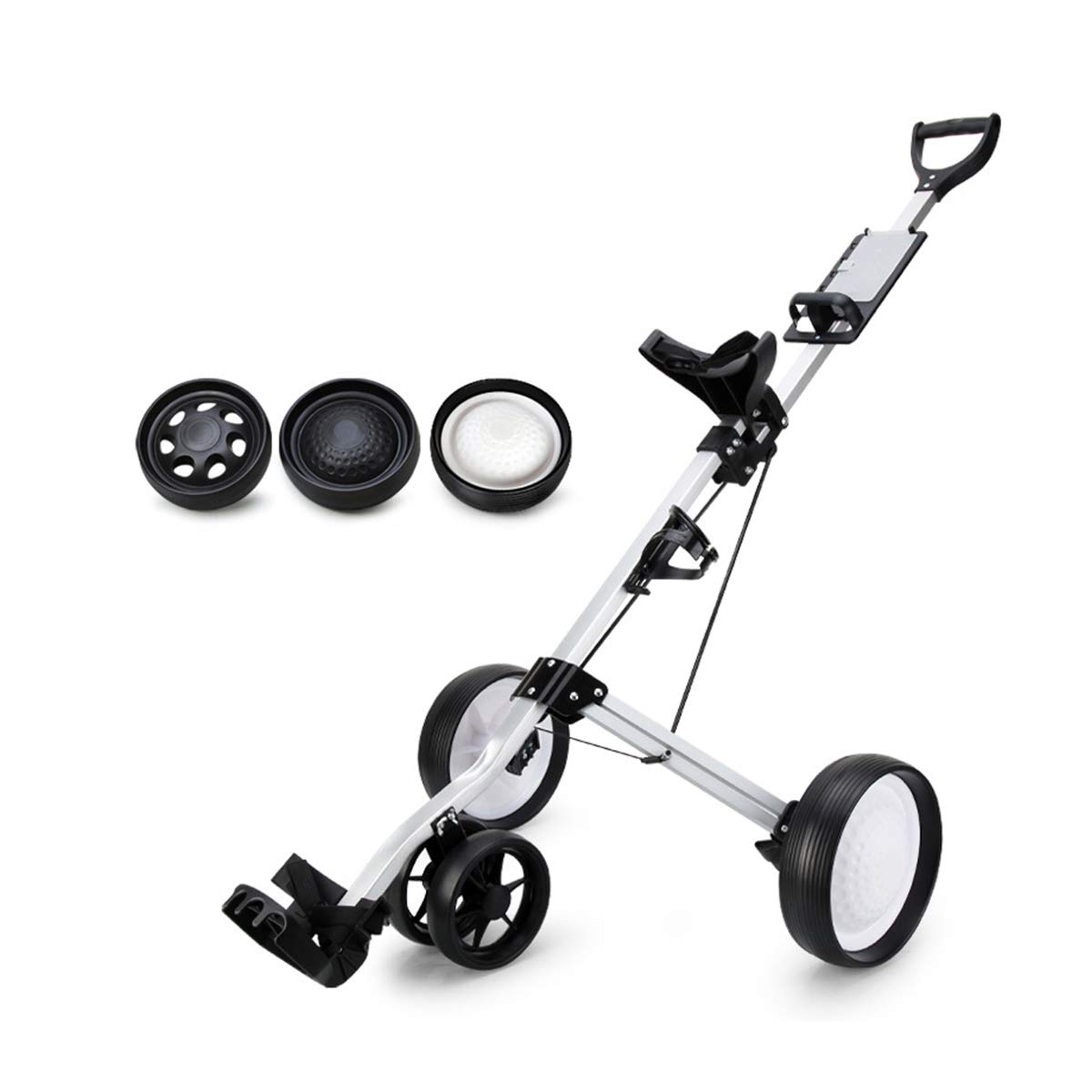 Jaffick Golf Pull Cart Wheel Folding Push Cart Trolley for Golf Club