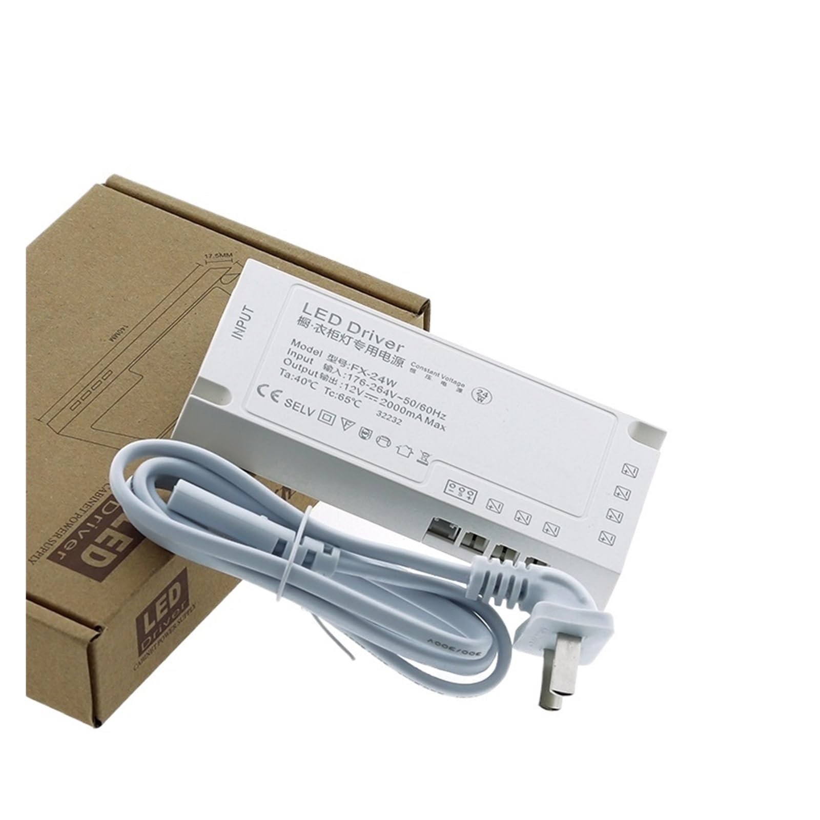 PWANUIGTE Full Power White Cabinet Wardrobe Transformer 12V/24V Interface Wine Induction Switch(12V 24W)