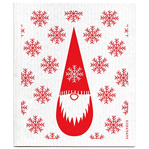 Trendy Tripper JANGNEUS Swedish Dishcloth, Big RED TOMTE ELF