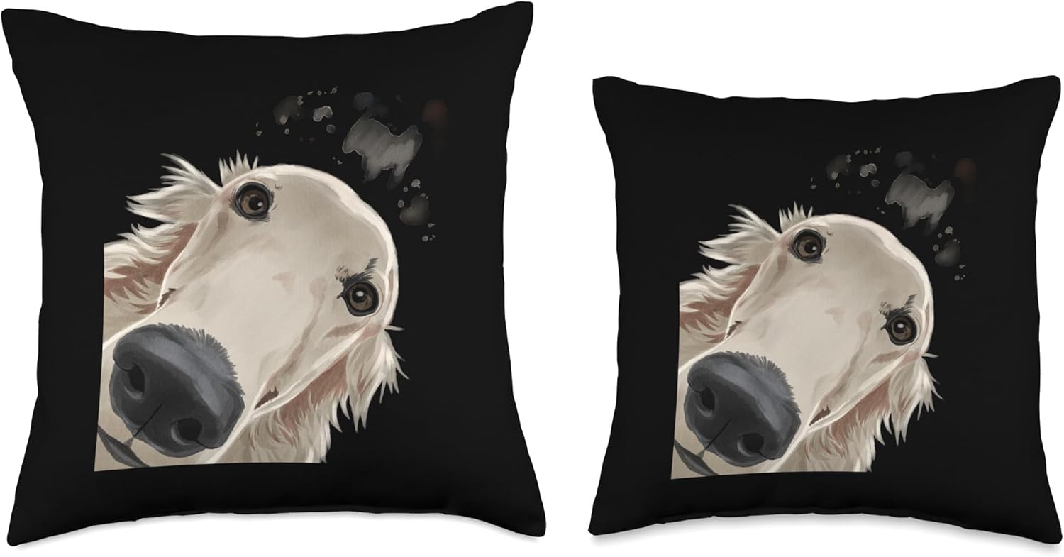 Curious Dog Barsoi Throw Pillow