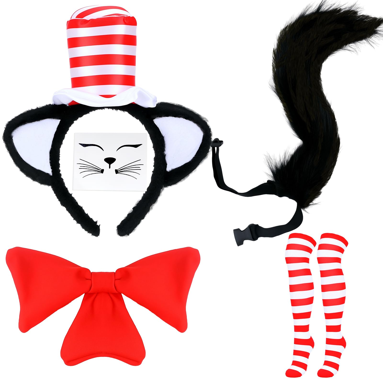 Cat Costume Accessory Set, World Book Day Costumes for Kids Boys Girls 2026 - Cat Character Outfit WBD Fancy Dress Up Cosplay Party Accessories