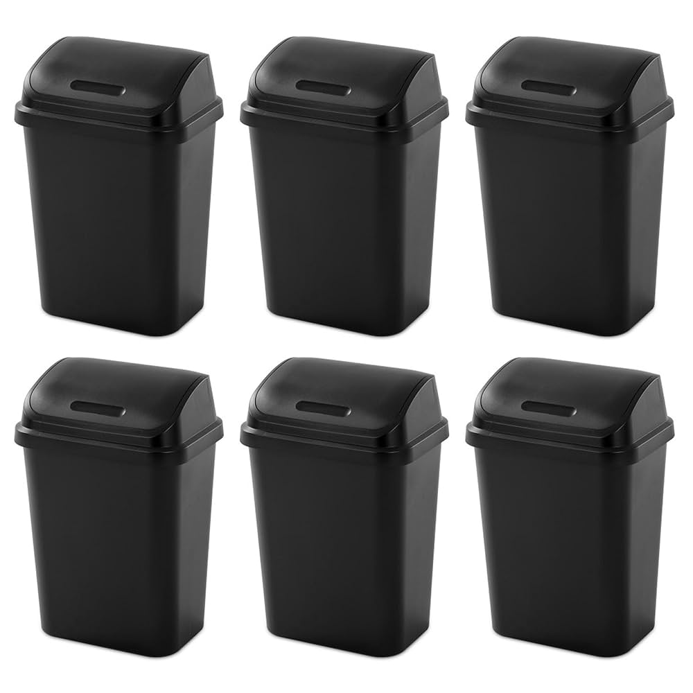 Garbage シングル Amazon.com: Sterilite Wastebasket SWINGTOP BLK 13GA 10899004