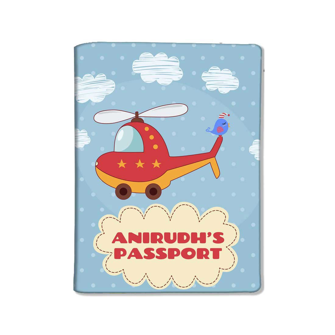 nutcase Personalized Passport Cover for Boys Travel Document Holder PU Leather Polyfabric - Cute Helicopter-picture-10