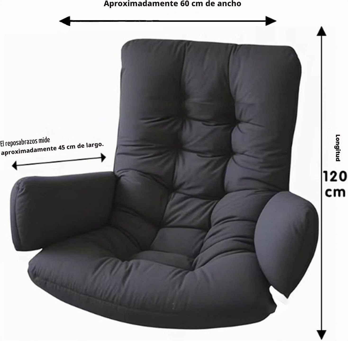 Cojín para Silla Colgante Huevo Cojín de Repuesto Grueso de 10cm para Hamaca Silla Colgante y Mecedora Suave y Transpirable Cojín Ergonómico en Forma de Pera 120x60cm(White)