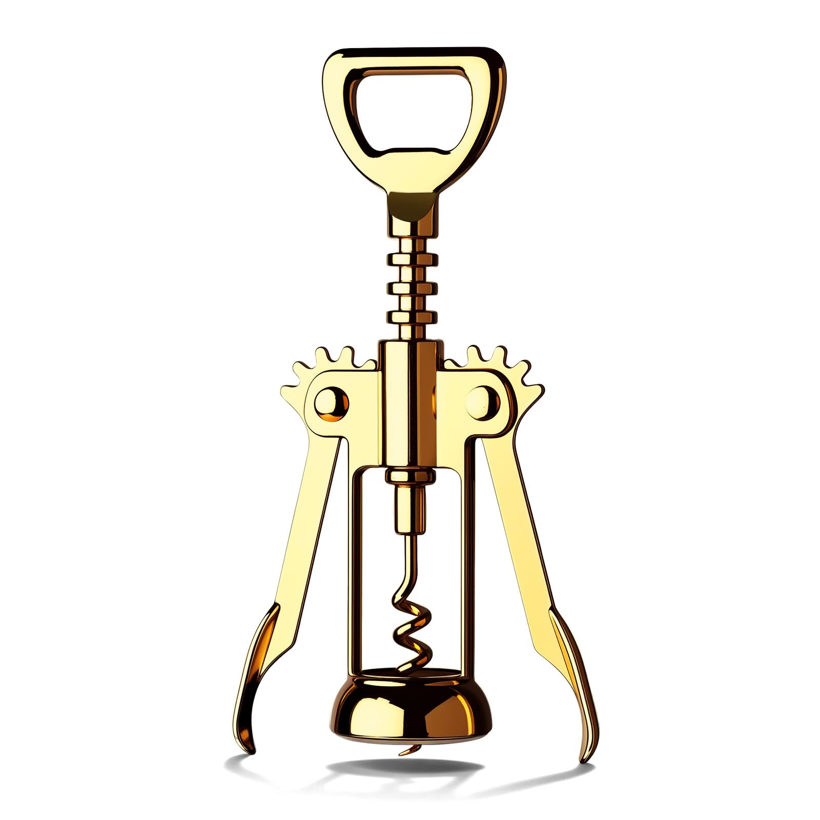 Gold Wine Opener, Zinc Alloy Premium Wing Corkscrew with Multifunctional Bottles Opener, Sharp Wine Corkscrew