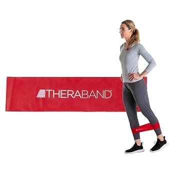 حلقة فرقة مقاومة TheraBand ، فرقة ميني لاتكس احترافية للبيلاتس السفلي ، Crossfit ، اليوغا ، التمدد ، العلاج الطبيعي ، تدريب القوة بدون أوزان ، 12 بوصة ، أحمر ، متوسط ، مستوى المبتدئين 2