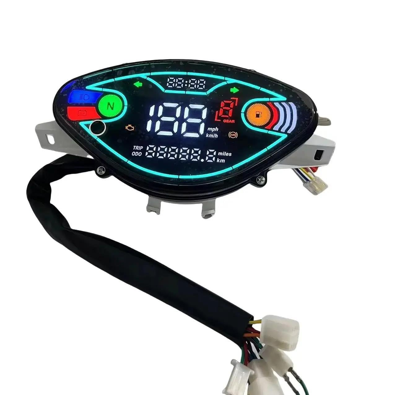 Motorrad-Geschwindigkeitsmesser Motorrad-Instrumententafel Digitales Tacho LED-Digitalanzeige Zubehör Für Biz 125 ES/KS 2005–2008 Motorrad Meter Tacho