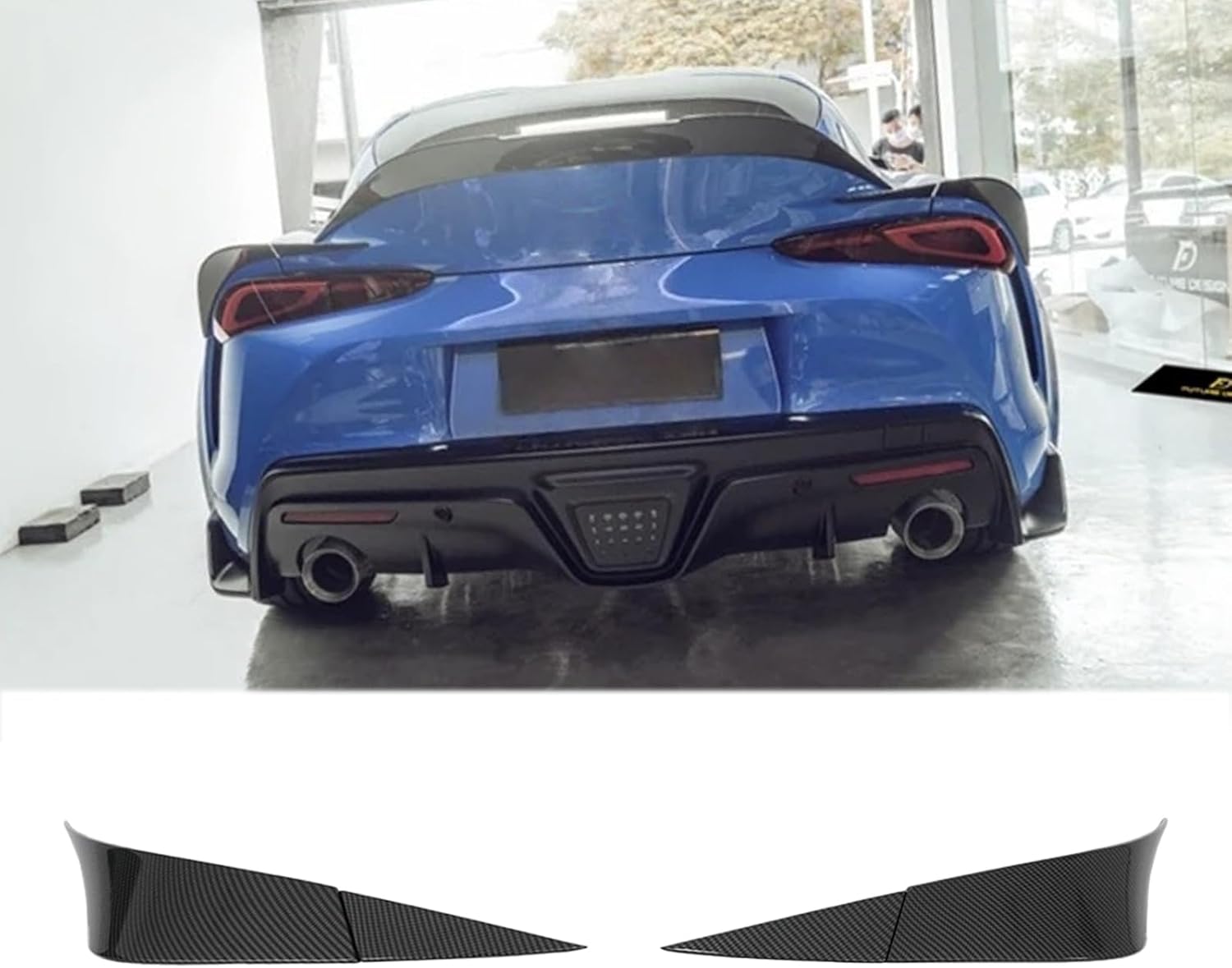 A Pair Rear Spoiler for Toyota Supra A90 A91 GR 2020-2024 Trunk Duck Spoiler (Carbon Fiber Painted)