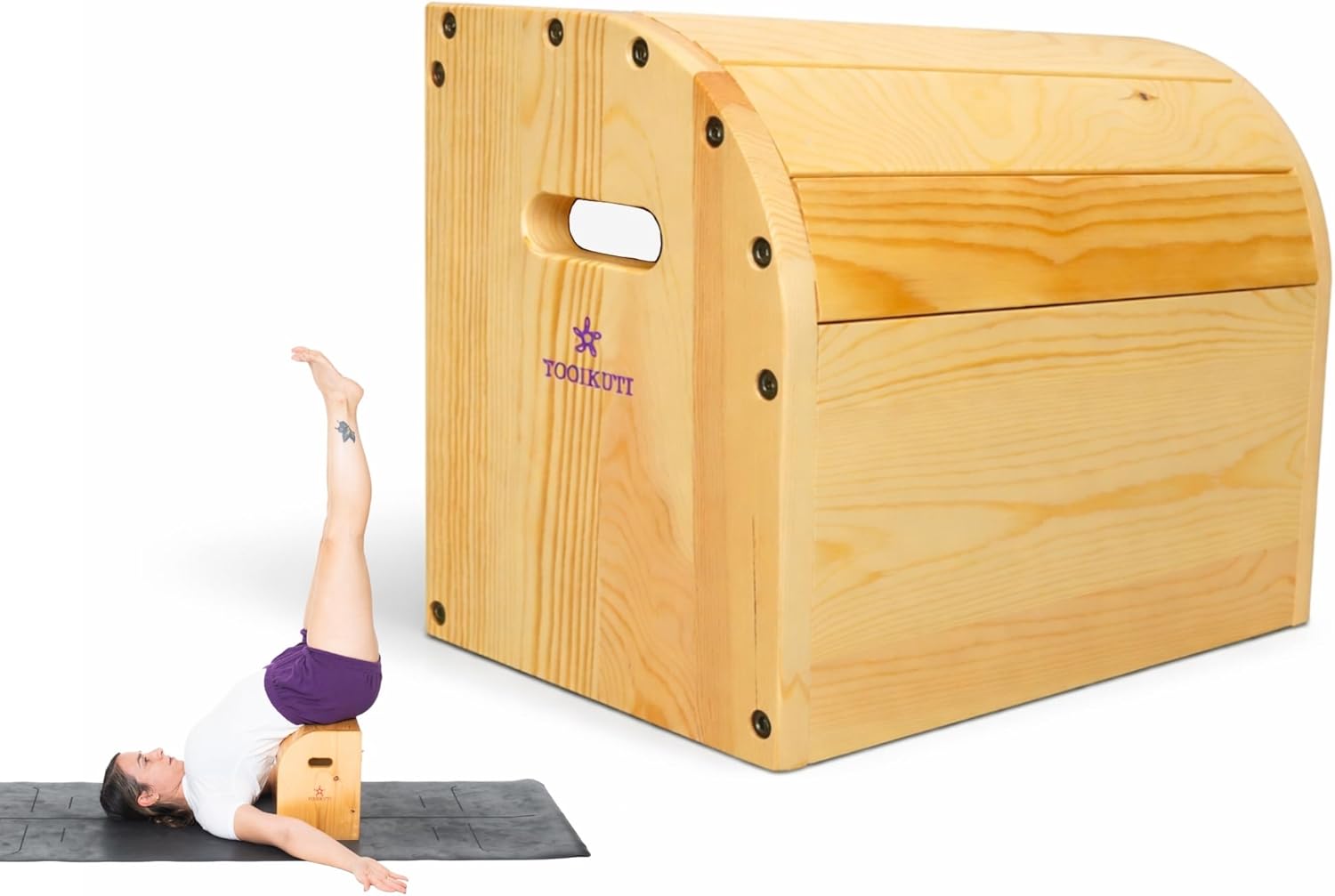 Yogikuti Viparit Karni Box by Yogikuti – Wooden Yoga Prop for Inverted Lake Pose, Ideal for Iyengar Yoga Practice and Support