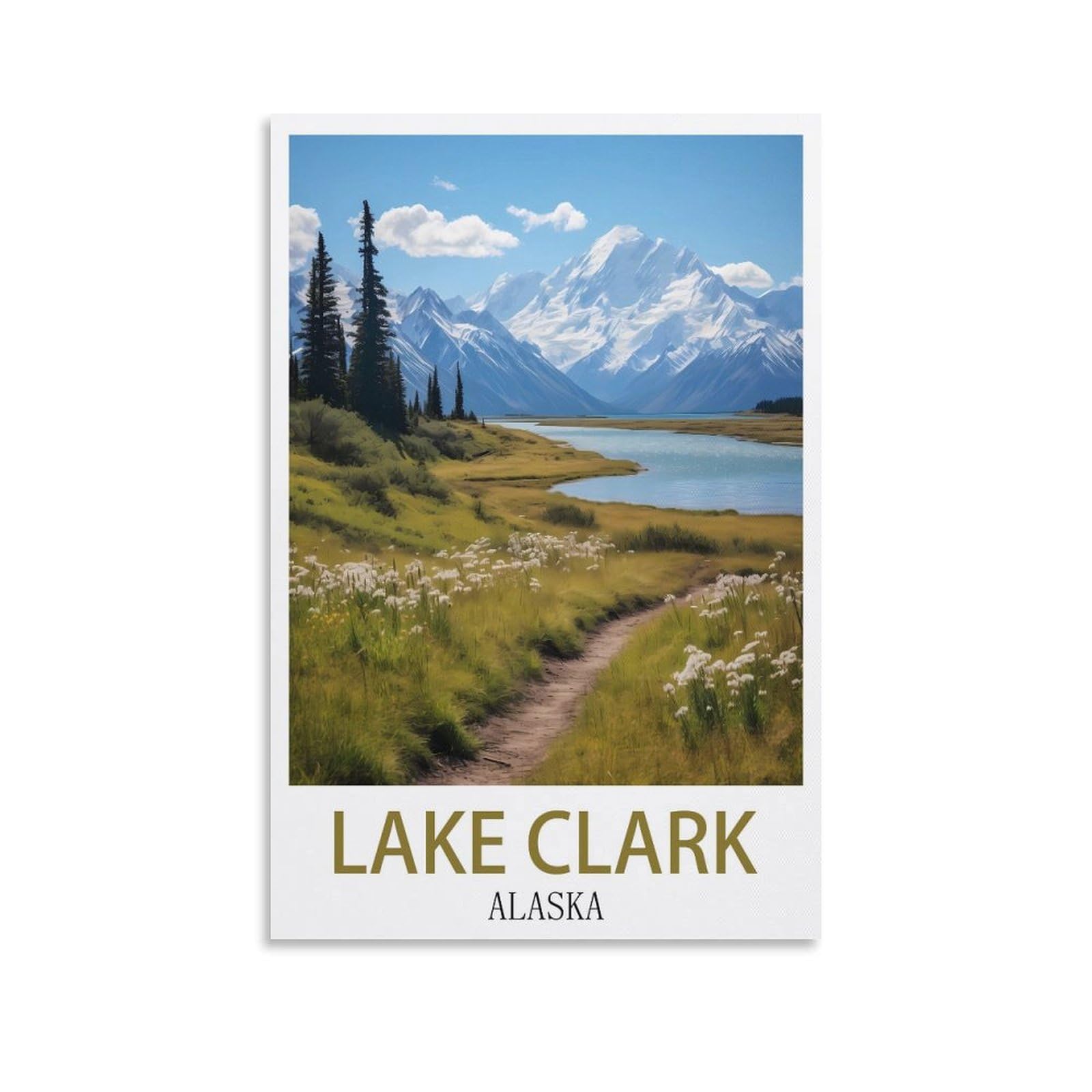EZMLFA 5D Diamond Art Kits Adults,Lake Clark Alaska,Gem Art,Crystal Kits Round Drill for Home Wall Decor Gifts,Women,Men 40x40cm