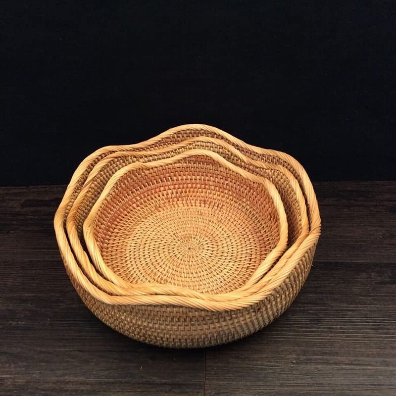 Soudesileim Rotan Mand Met Deksel - Natuurlijke Ronde Opbergmand 26 X 9 Cm, Handgeweven Voor Fruit, Brood En Snoep