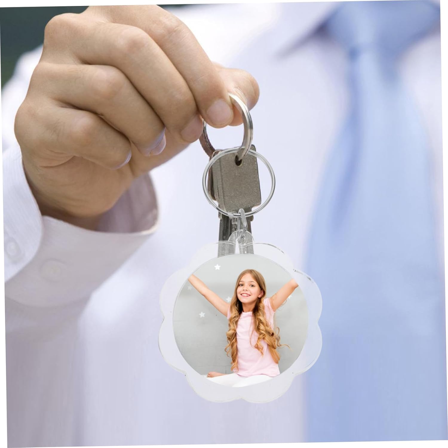 100pcs Flower Keychains Key Photo Frame for Craft Lightweight and Smooth Key Holders for and Special Occasions