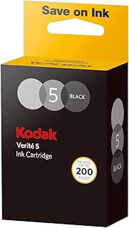 KODAK Verite 5 Replacement Inks (ASK1CA) Standard Black Ink Jet Cartridge Compatible Verite Printers V50, V55, V55W Eco, V55 Plus, V60 Eco, V640 Eco, V64 Series, V65 Eco, V65 Plus