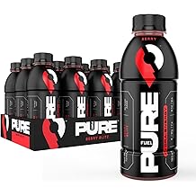 Pure Fuel Healthy Energy Drinks Berry Blitz - Sports Drinks - Plant Based - 180mg Natural Caffeine - 12pk x 16.9 fl oz
