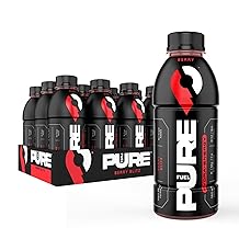 Pure Fuel Healthy Energy Drinks Berry Blitz - Sports Drinks - Plant Based - 180mg Natural Caffeine - 12pk x 16.9 fl oz