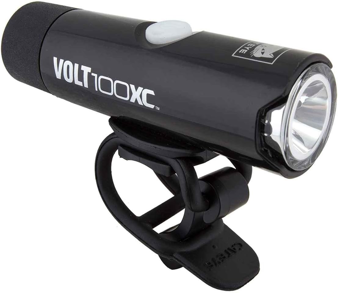 CatEye Volt 100 XC Headlight mounted on a bicycle handlebar