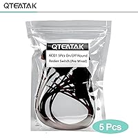 Vista 5 de QTEATAK KCD1 On/Off Pre-Wired 2-Pin 2-Position Snap 10A/125V, 6A/250V Round Boat Rocker Switch-5Pack