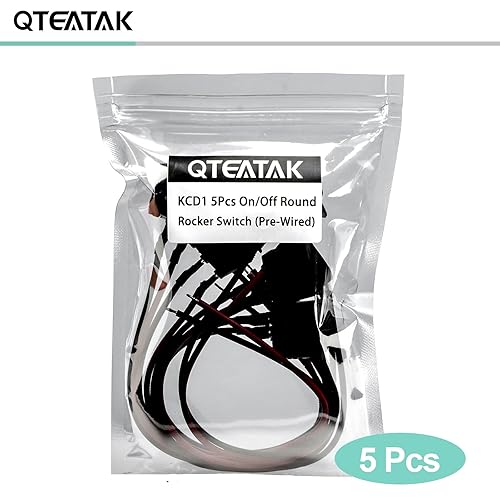 Miniatura 5 de QTEATAK KCD1 OnOff Pre-Wired 2-Pin 2-Position Snap 10A125V, 6A250V Round Boat Rocker Switch-5Pack